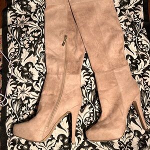 Bebe Stiletto Suede over the knee  boots New 10